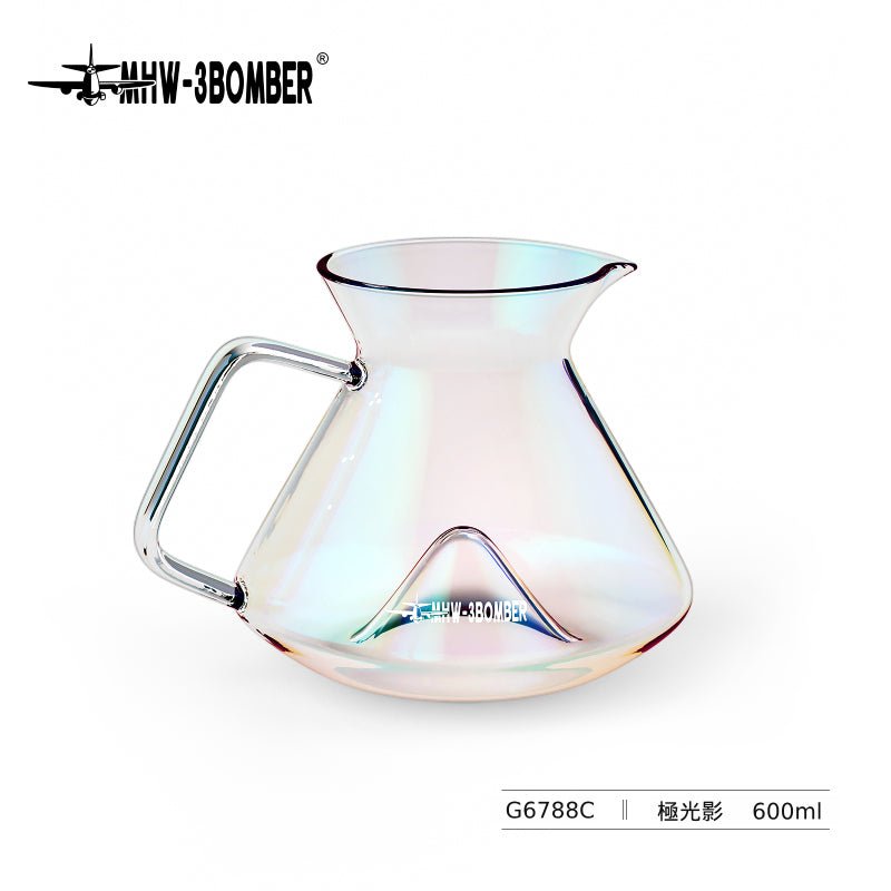 山丘分享壺-600ml-極光影—耐熱玻璃壺下壺刻度分享壺手沖咖啡器具360
