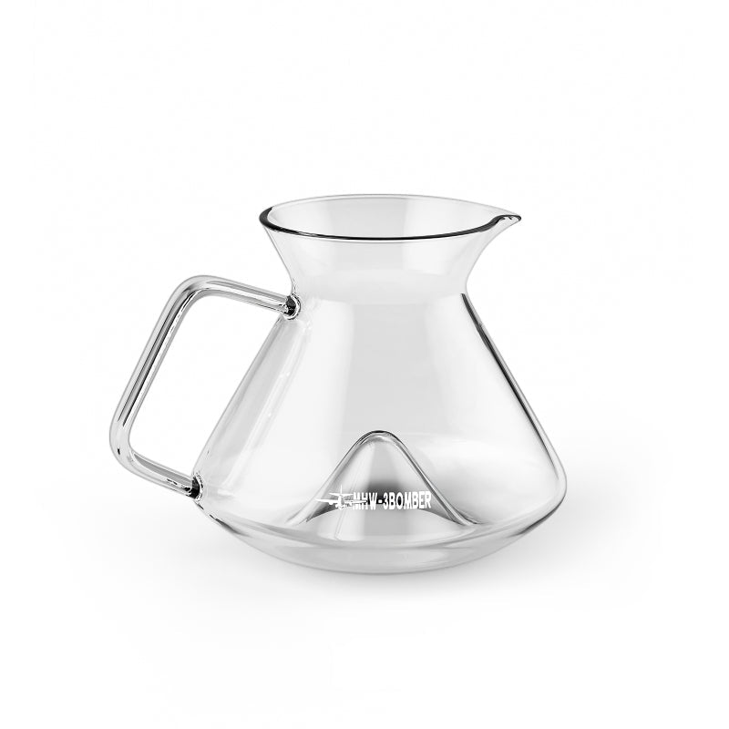 山丘分享壺-600ml-透明—耐熱玻璃壺下壺刻度分享壺手沖咖啡器具360