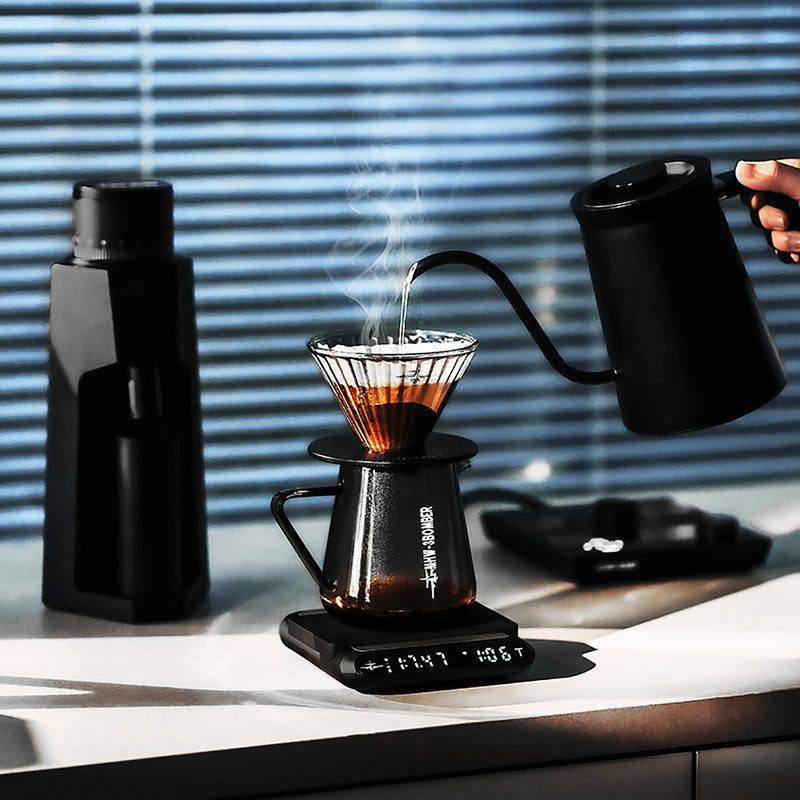 尖嘴分享壺-500ML-境木灰—手沖咖啡壺500ml 玻璃分享壺滴漏式咖啡器具